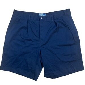 Polo Ralph Lauren Tyler Short Pleated Chino Casual Navy Blue Sz 40 Light Stretch